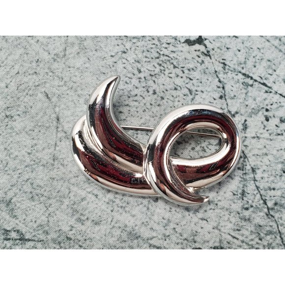 Unknown Jewelry - Vintage Napier Silver Tone Abstract Brooch Pin
